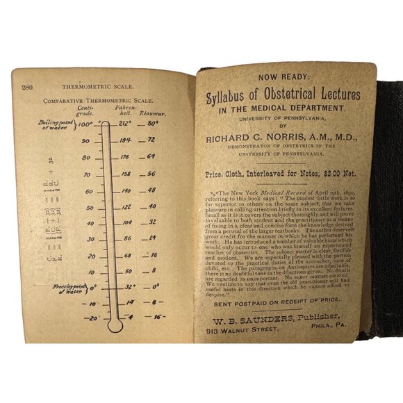 Saunders' Pocket Medical Lexicon John M. Keating M.D. 1890 W.B. Saunders Leather - Picture 9 of 16